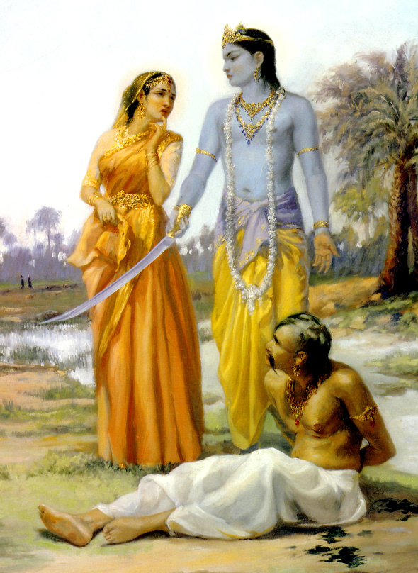 Kṛṣṇa punishing Rukmiṇī’s brother Rukmī