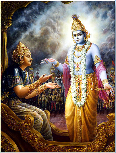 Krishna unterweist Arjuna